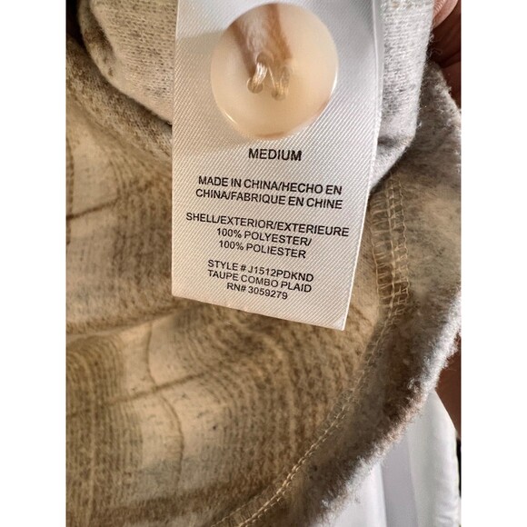 Thread & Supply Shacket Woman's M Plaid Poly Fleece Button Up Jacket Coat - Picture 5 of 5